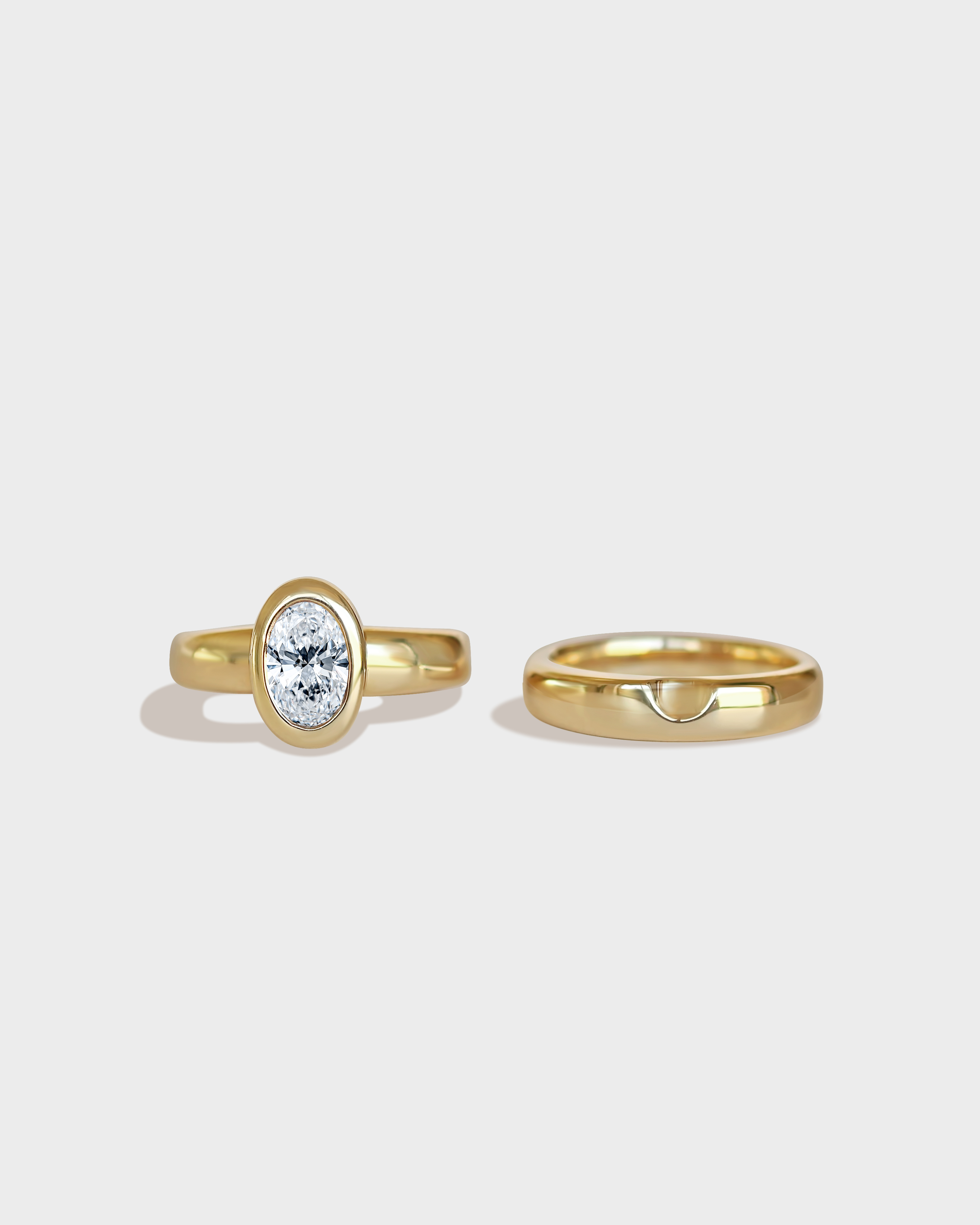 Bold Oval Solitaire Set