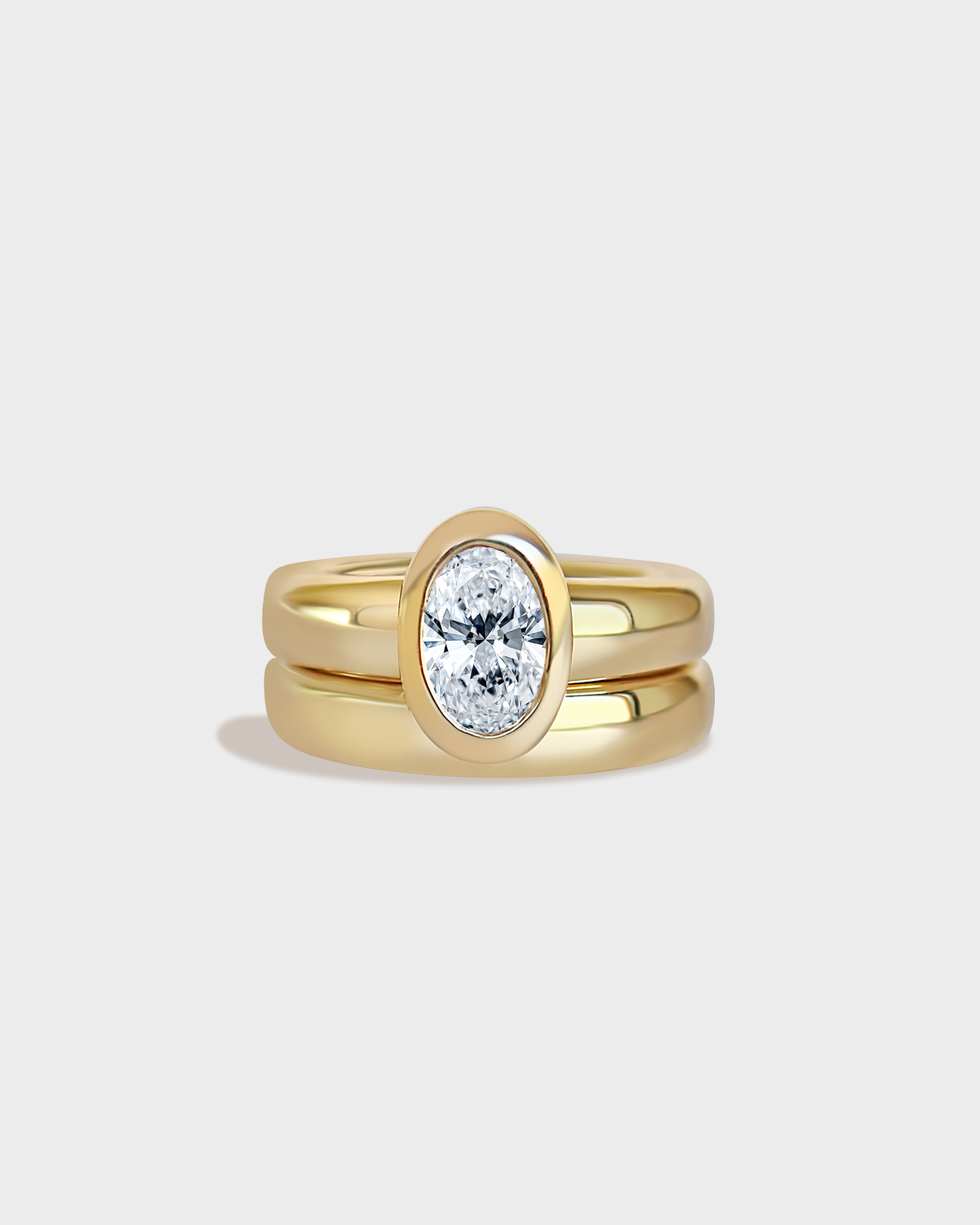 Bold Oval Solitaire Set