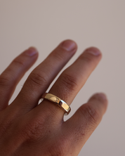 Metal and Dust Unfold gold organic mens wedding ring.